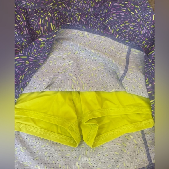 L.L. Bean girls skort athletic shorts purple lime green geometric size 14 50+UPF - Picture 4 of 7